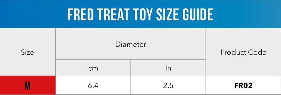 Fred Treat Toy Size Guide