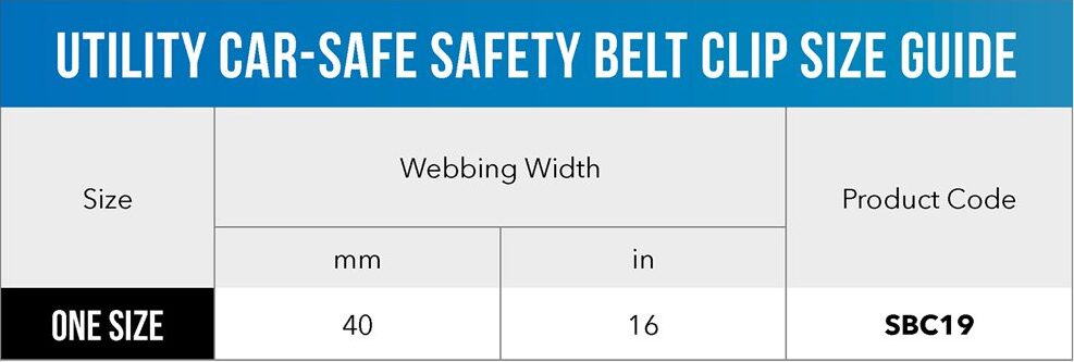 Utility Car Safe Safety Belt Clip Size Guide